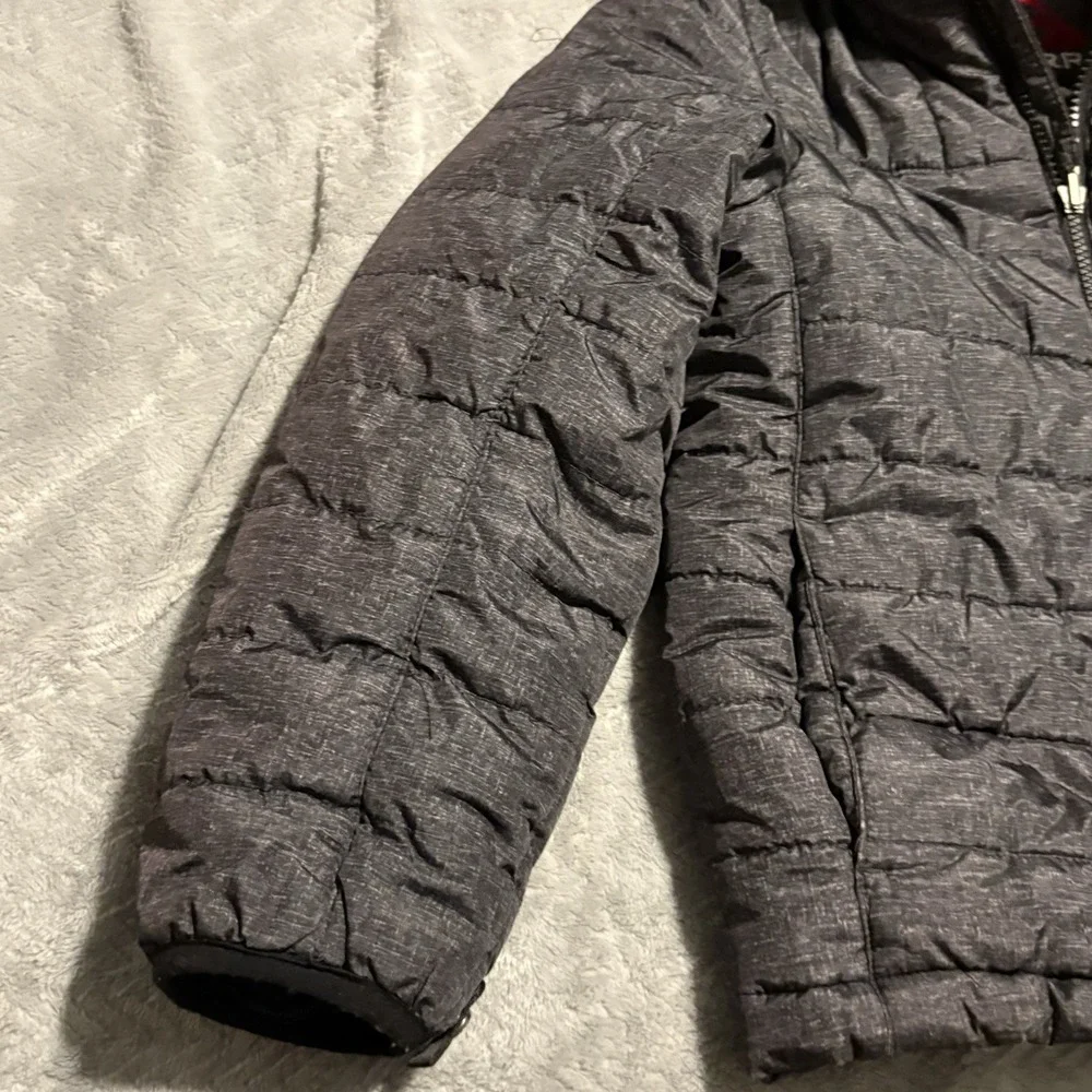 Gerry boys S 7-8 coat gray/black Quilted Winter Jacket zip high neck soft shell